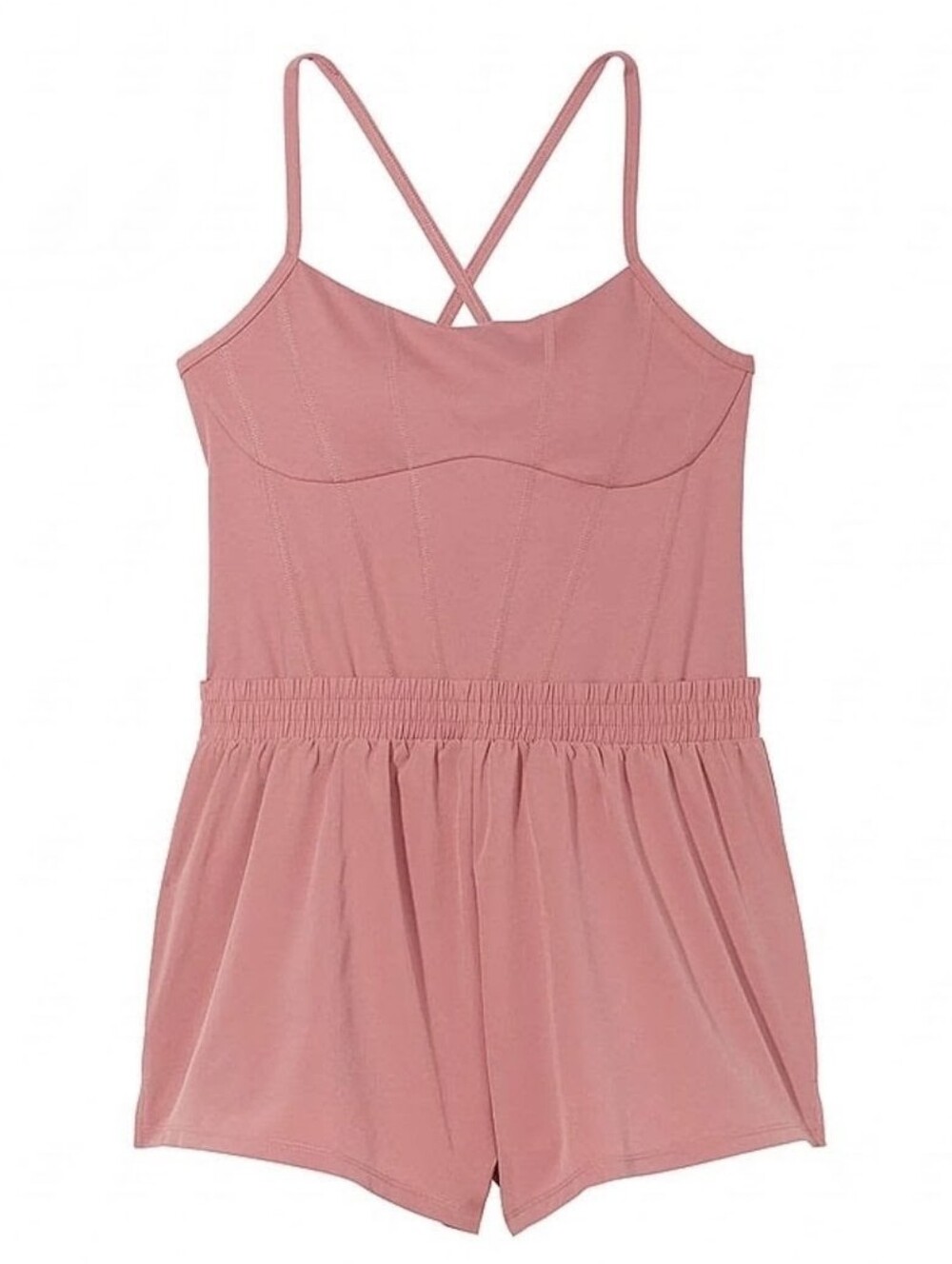 PINK Victoria's Secret Ultimate Runsie Romper Windsor Rose Pink Corset Small